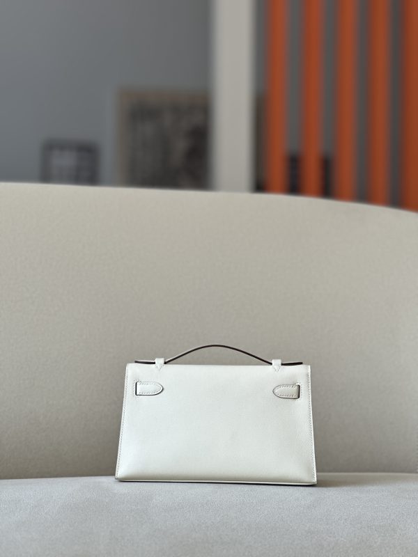 Kelly Pochette Swift Nata  (I2) Palladium Hardware - Image 3