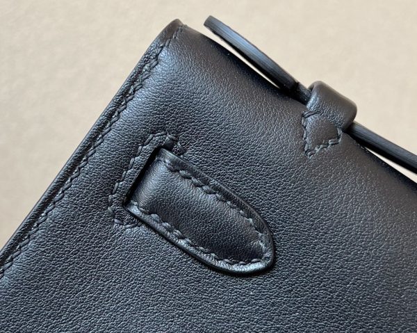 Kelly Pochette Swift Nior (89) Gold Hardware - Image 8