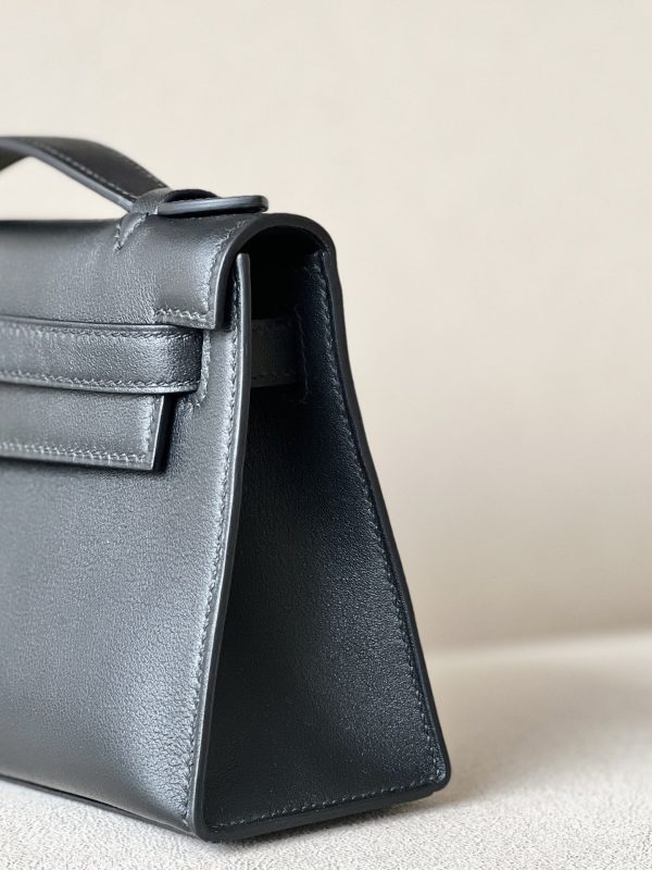 Kelly Pochette Swift Nior (89) Palladium Hardware - Image 8