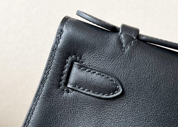 Kelly Pochette Swift Nior (89) Palladium Hardware - Image 6