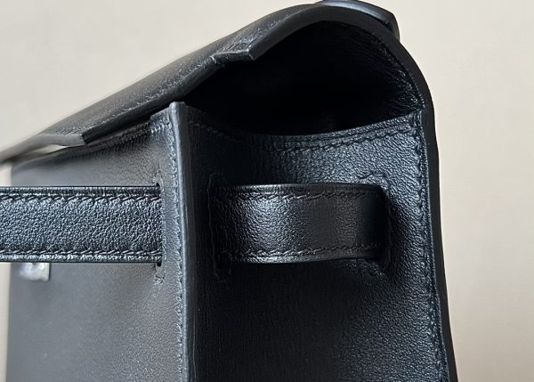 Kelly Pochette Swift Nior (89) Palladium Hardware - Image 4