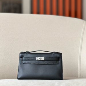 Kelly Pochette Swift Nior (89) Palladium Hardware