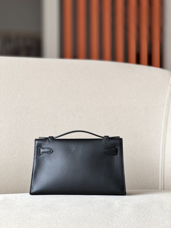Kelly Pochette Swift Nior (89) Palladium Hardware - Image 2