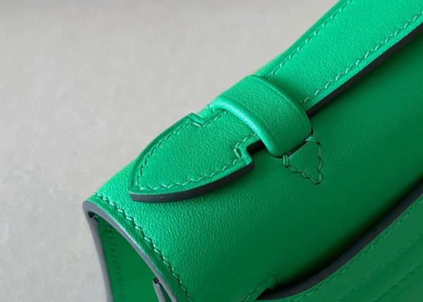 Kelly Pochette Swift Vert Comics (0Z) Palladium Hardware - Image 9