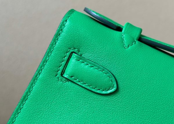 Kelly Pochette Swift Vert Comics (0Z) Palladium Hardware - Image 8