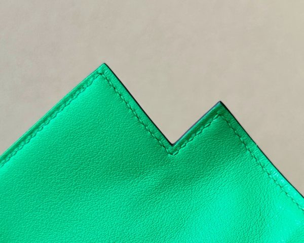 Kelly Pochette Swift Vert Comics (0Z) Palladium Hardware - Image 6