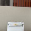 Kelly Pochette Swift Gris Perle (80) Palladium Hardware