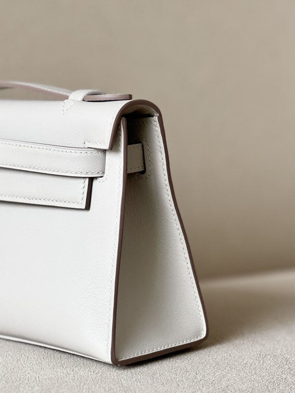 Kelly Pochette Swift Gris Perle (80) Palladium Hardware - Image 10