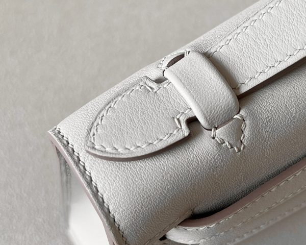 Kelly Pochette Swift Gris Perle (80) Palladium Hardware - Image 8
