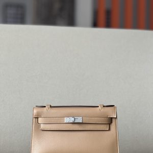 Kelly Pochette Swift Chai (0M) Gold Hardware