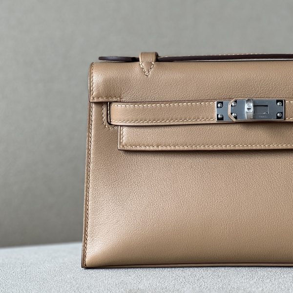 Kelly Pochette Swift Chai (0M) Gold Hardware - Image 11