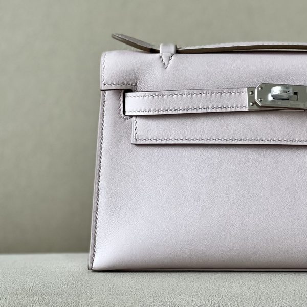 Kelly Pochette Swift Mauve Pale (09) Gold Hardware - Image 10