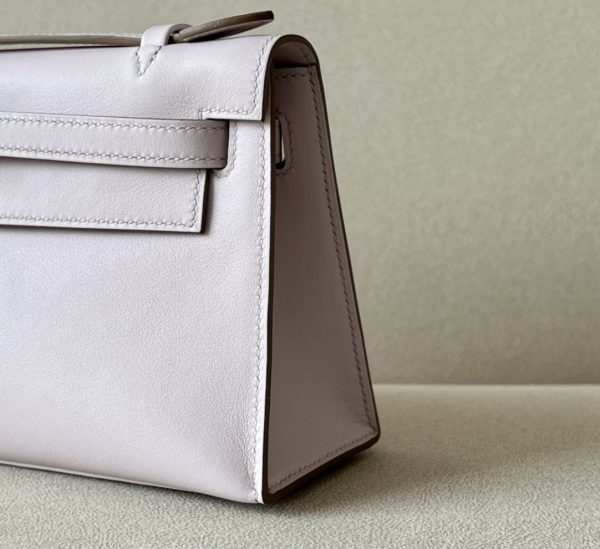 Kelly Pochette Swift Mauve Pale (09) Gold Hardware - Image 8