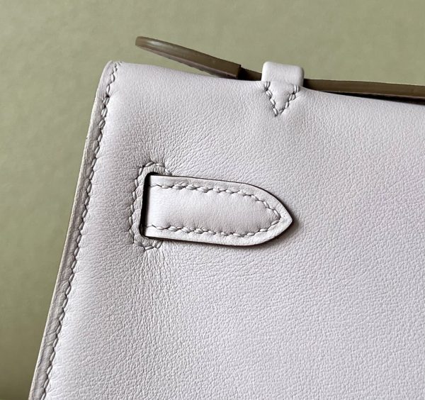Kelly Pochette Swift Mauve Pale (09) Gold Hardware - Image 7
