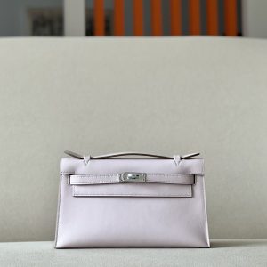 Kelly Pochette Swift Mauve Pale (09) Gold Hardware