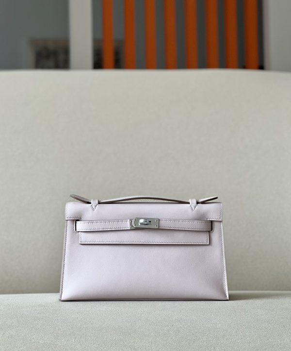 Kelly Pochette Swift Mauve Pale (09) Gold Hardware