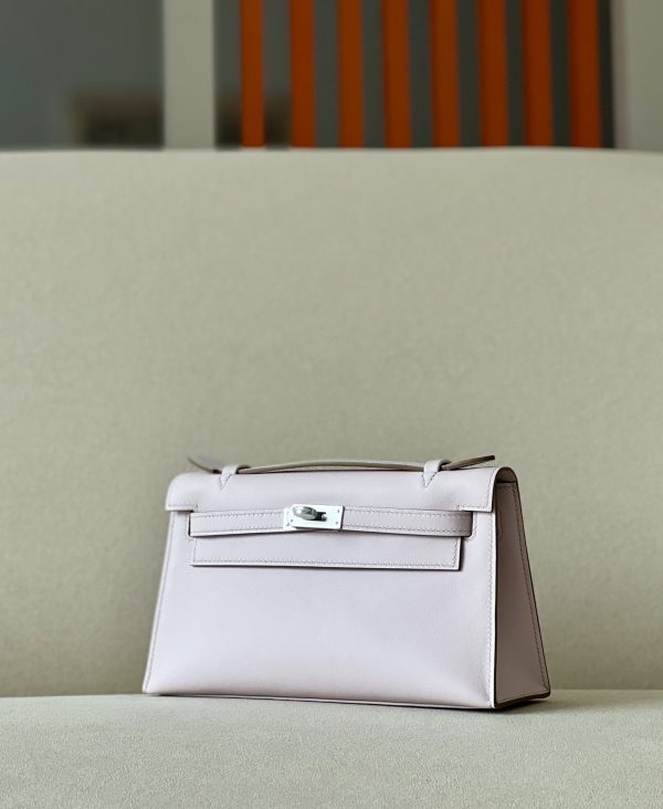 Kelly Pochette Swift Mauve Pale (09) Gold Hardware - Image 3