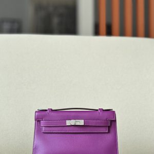Kelly Pochette Swift Anemone (P9) Palladium Hardware