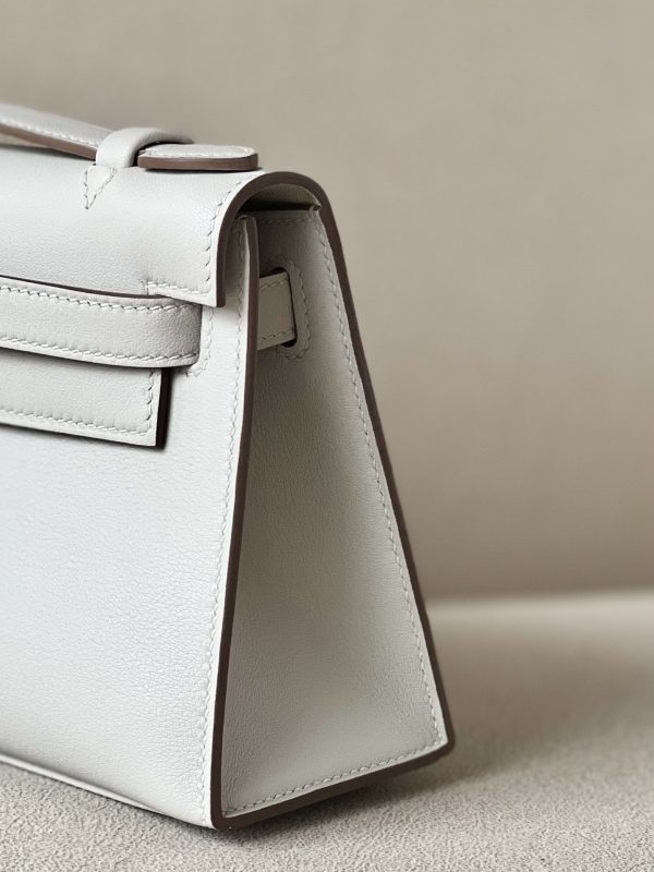 Kelly Pochette Swift Gris Perle (80) Palladium Hardware - Image 8