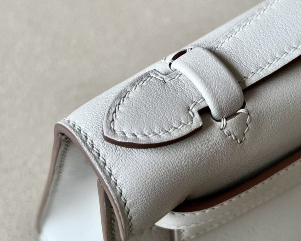 Kelly Pochette Swift Gris Perle (80) Palladium Hardware - Image 7