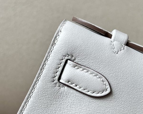 Kelly Pochette Swift Gris Perle (80) Palladium Hardware - Image 6
