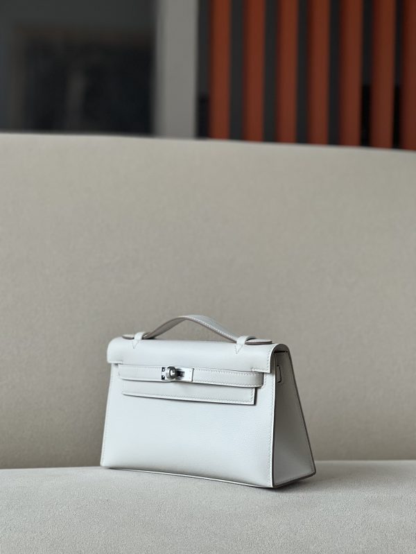 Kelly Pochette Swift Gris Perle (80) Palladium Hardware - Image 3