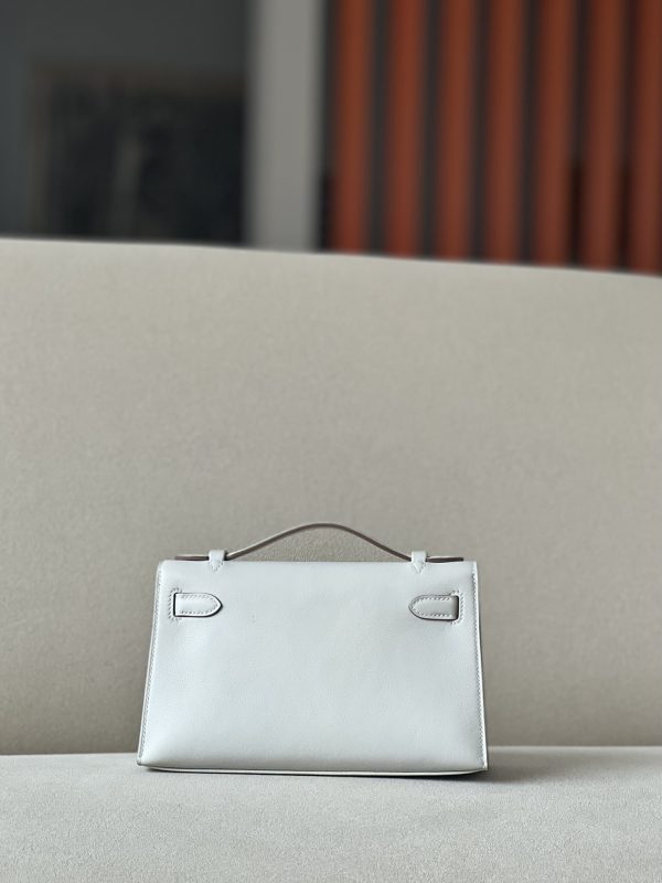 Kelly Pochette Swift Gris Perle (80) Palladium Hardware - Image 2