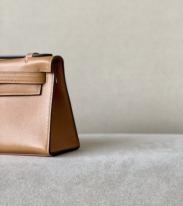 Kelly Pochette Swift Chai (0M) Gold Hardware - Image 5