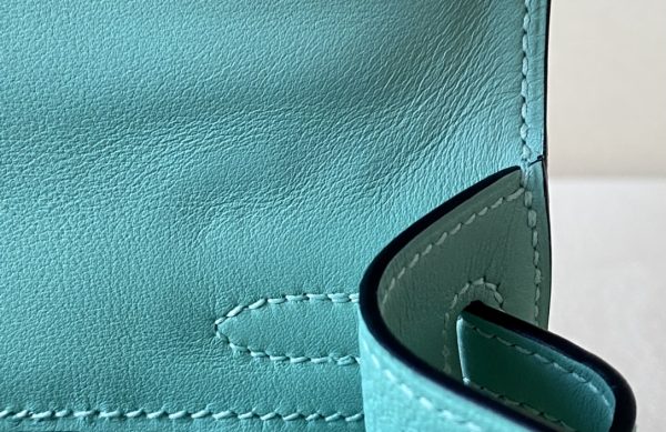 Kelly Pochette Swift Blue Atoll (3P) Gold Hardware - Image 7