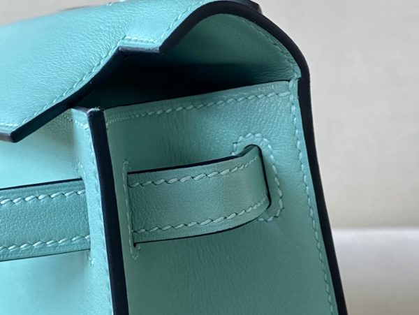Kelly Pochette Swift Blue Atoll (3P) Gold Hardware - Image 6