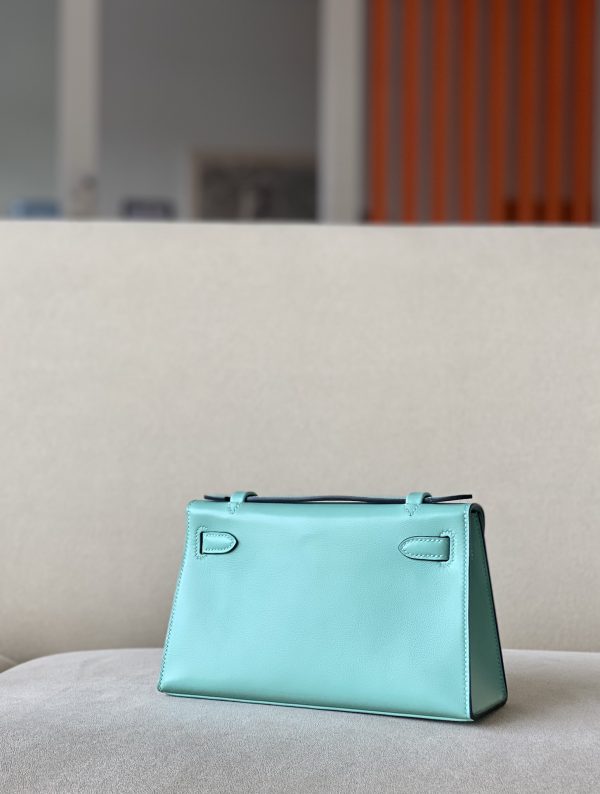 Kelly Pochette Swift Blue Atoll (3P) Gold Hardware - Image 2