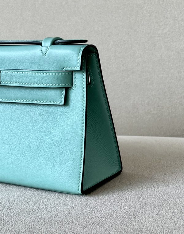 Kelly Pochette Swift Blue Atoll (3P) Gold Hardware - Image 7