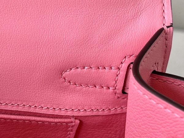 Kelly Pochette Swift Rose Lipstick  (U5) Gold Hardware - Image 6