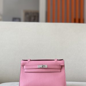 Kelly Pochette Swift Pink  (5P) Palladium Hardware