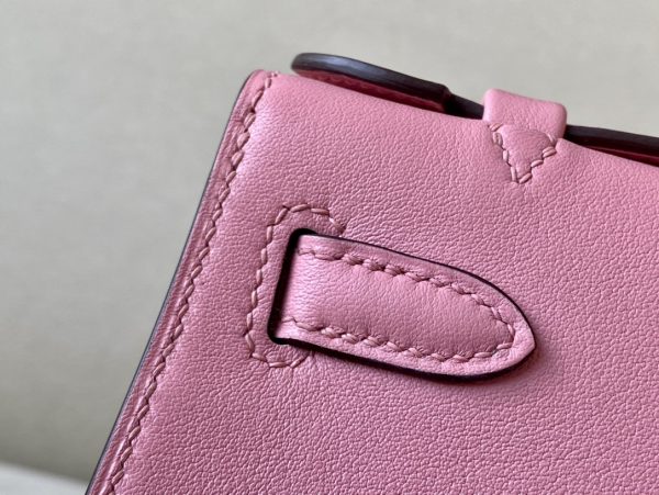 Kelly Pochette Swift Pink  (5P) Palladium Hardware - Image 8