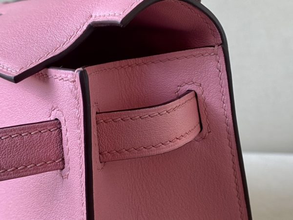 Kelly Pochette Swift Pink  (5P) Palladium Hardware - Image 6