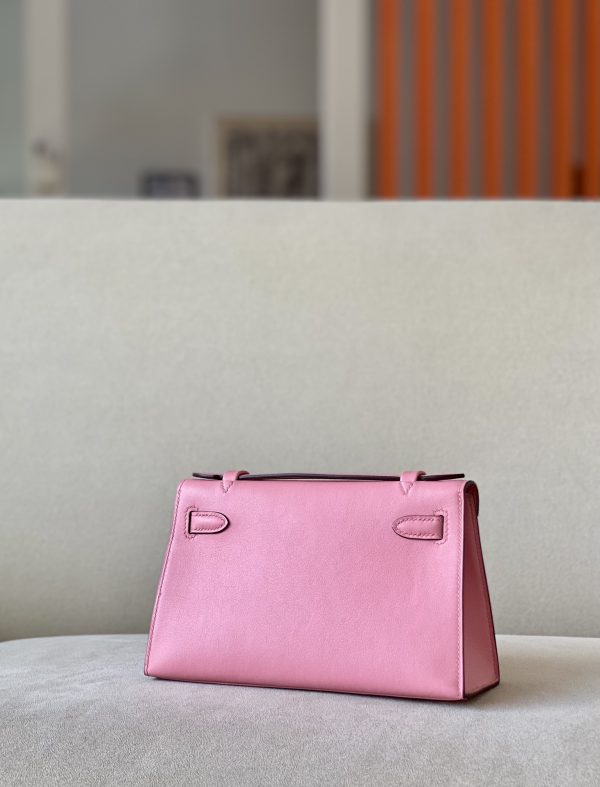 Kelly Pochette Swift Pink  (5P) Palladium Hardware - Image 2