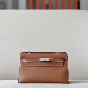 Kelly Pochette Swift Gold (37) Palladium Hardware