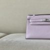 Kelly Pochette Swift Glycine (4W) Palladium Hardware - Image 10