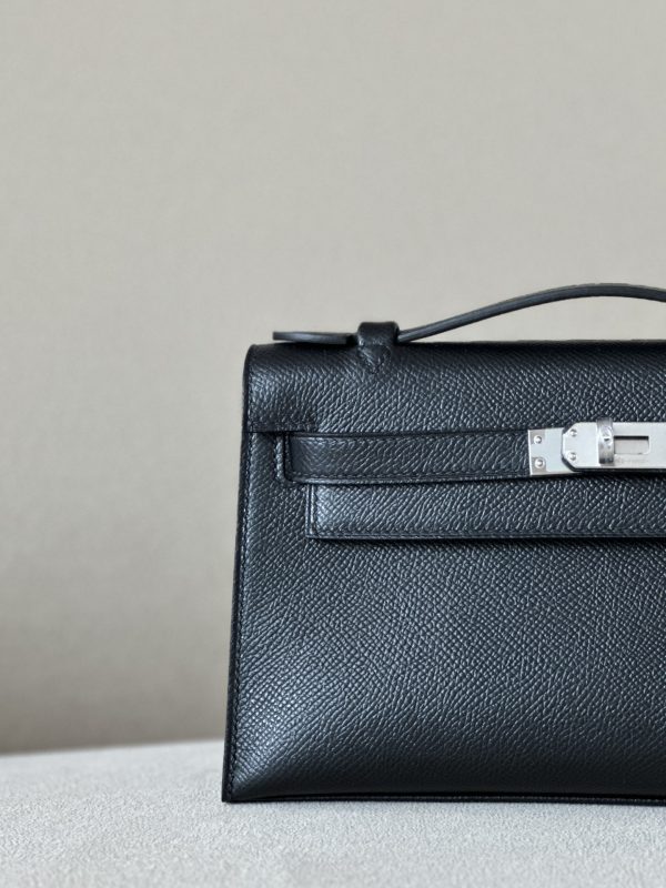 Kelly Pochette Epsom Nior (89) Palladium Hardware - Image 11