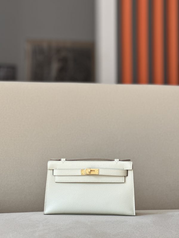Kelly Pochette Epsom Craie (10) Gold Hardware