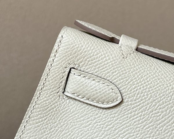 Kelly Pochette Epsom Craie (10) Palladium Hardware - Image 10