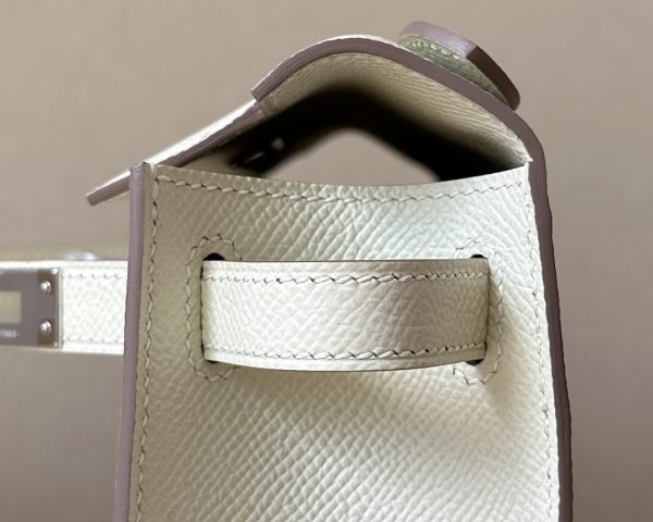 Kelly Pochette Epsom Craie (10) Palladium Hardware - Image 7