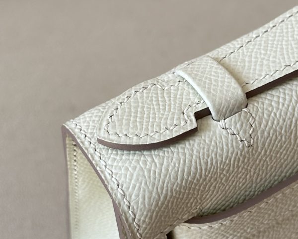 Kelly Pochette Epsom Craie (10) Palladium Hardware - Image 4