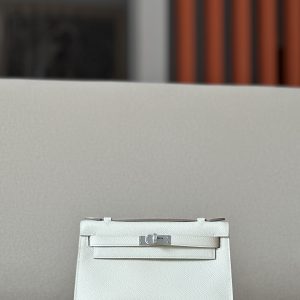 Kelly Pochette Epsom Craie (10) Palladium Hardware
