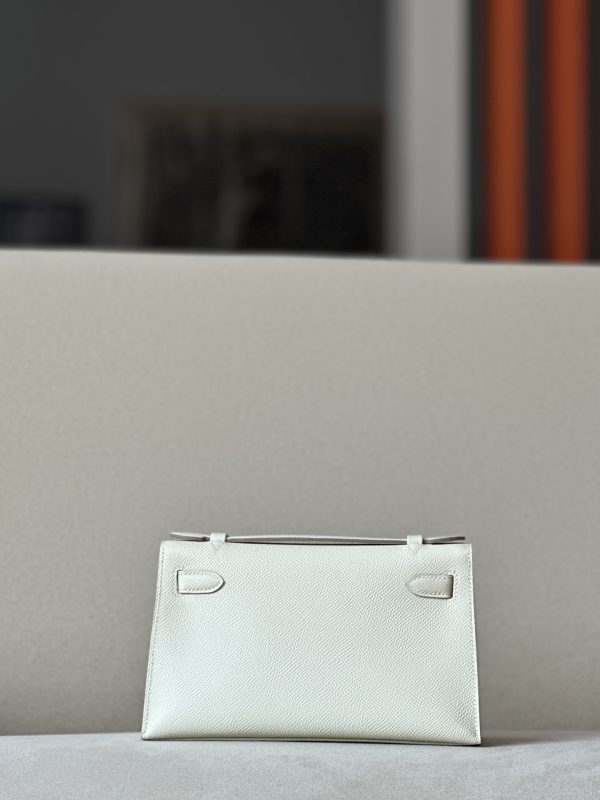 Kelly Pochette Epsom Craie (10) Palladium Hardware - Image 2