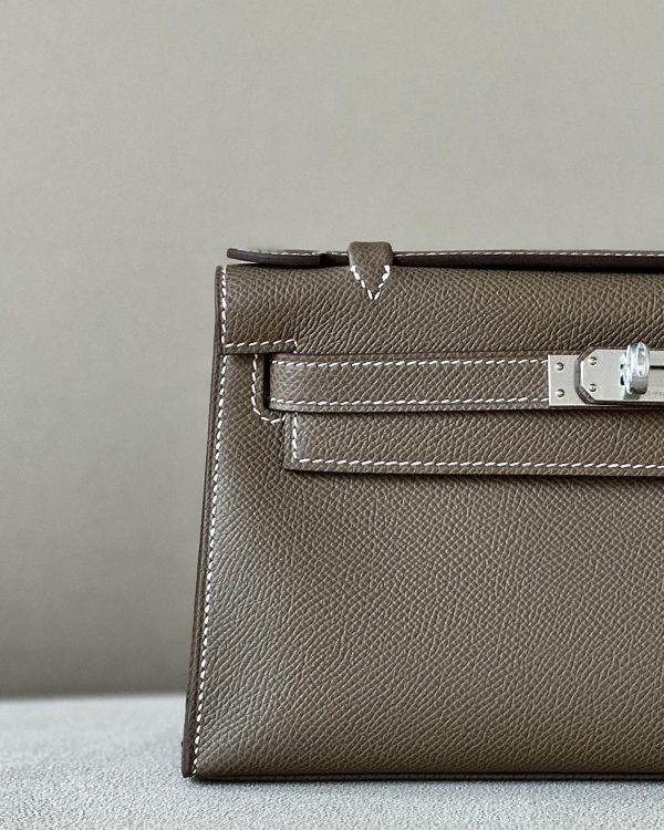 Kelly Pochette Epsom Etoupe (18) Palladium Hardware - Image 12