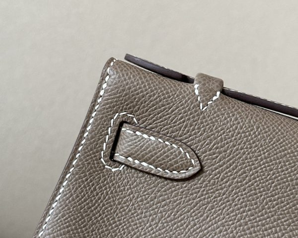 Kelly Pochette Epsom Etoupe (18) Palladium Hardware - Image 9