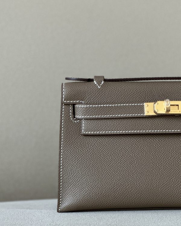 Kelly Pochette Epsom Etoupe (18) Gold Hardware - Image 5