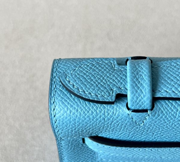 Kelly Pochette Epsom Blue du Nord (P3) Palladium Hardware - Image 9